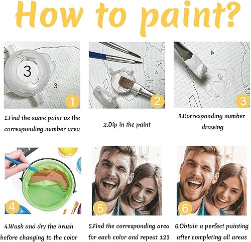 Miniatura 6 de Pintura personalizada por números, pintura personalizada por números para adultos principiantes, pintura al óleo de lienzo para hacer tu foto,