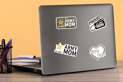 Miniatura 3 de Army Mom - Paquete variado de calcomanías de vinilo grandes de lujo de 100 unidades, para laptop, botella de agua, álbumes de recortes, tableta,