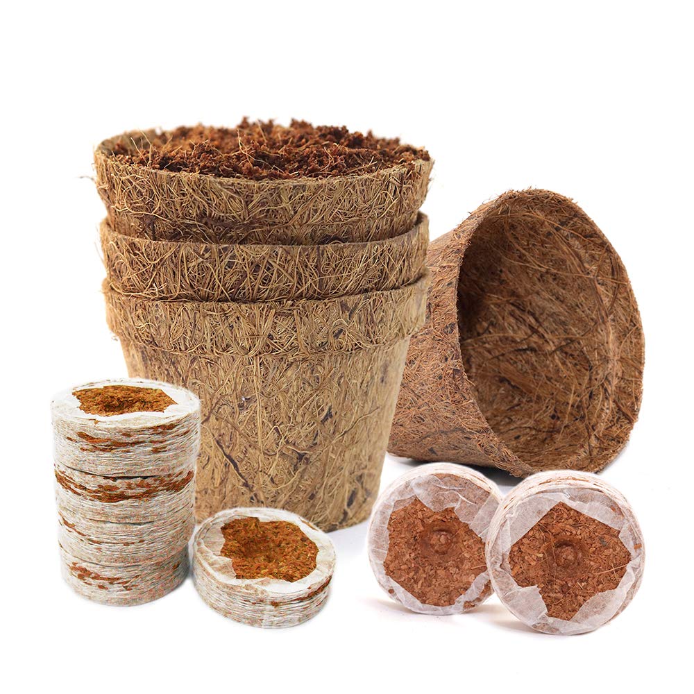 CoirProducts.co.uk COIR PRODUCTS SOWING PACK 01 | 8CM COIR POTS X 50 & 32MM COIR COINS X 50