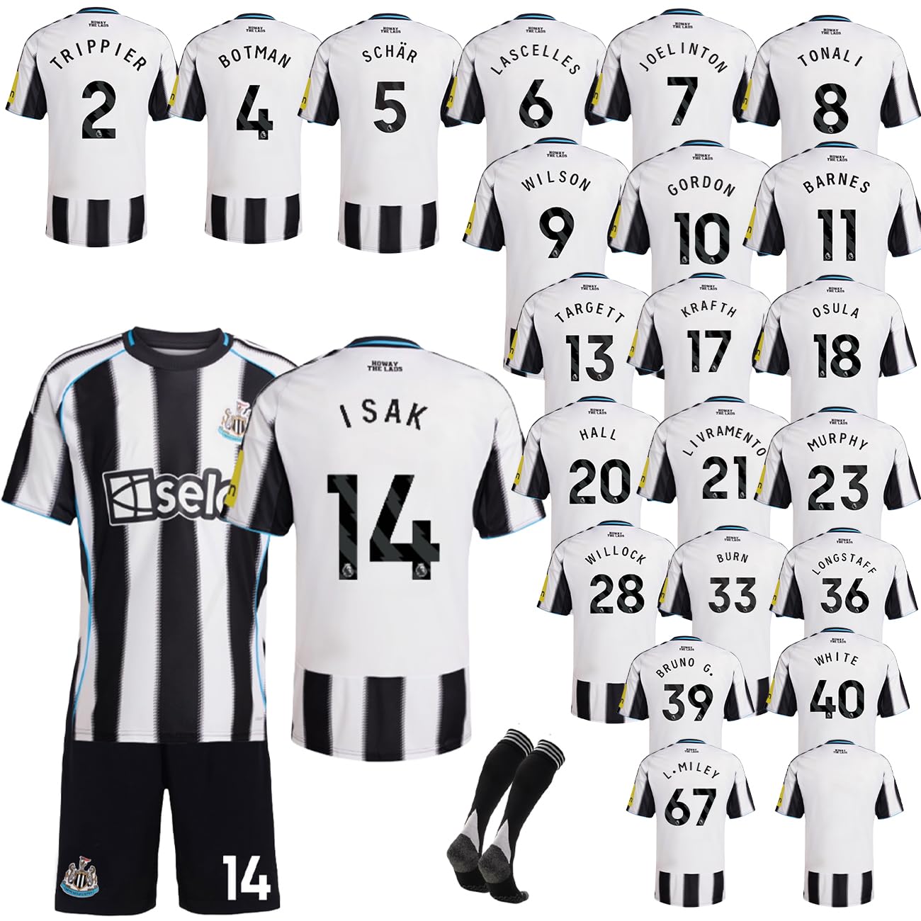 新品※ 25-26 ニューカッスル 背番号14 ジャージ L adidas（アディダス） ニューカッスル NEW 2025-26 レプリカ ホーム