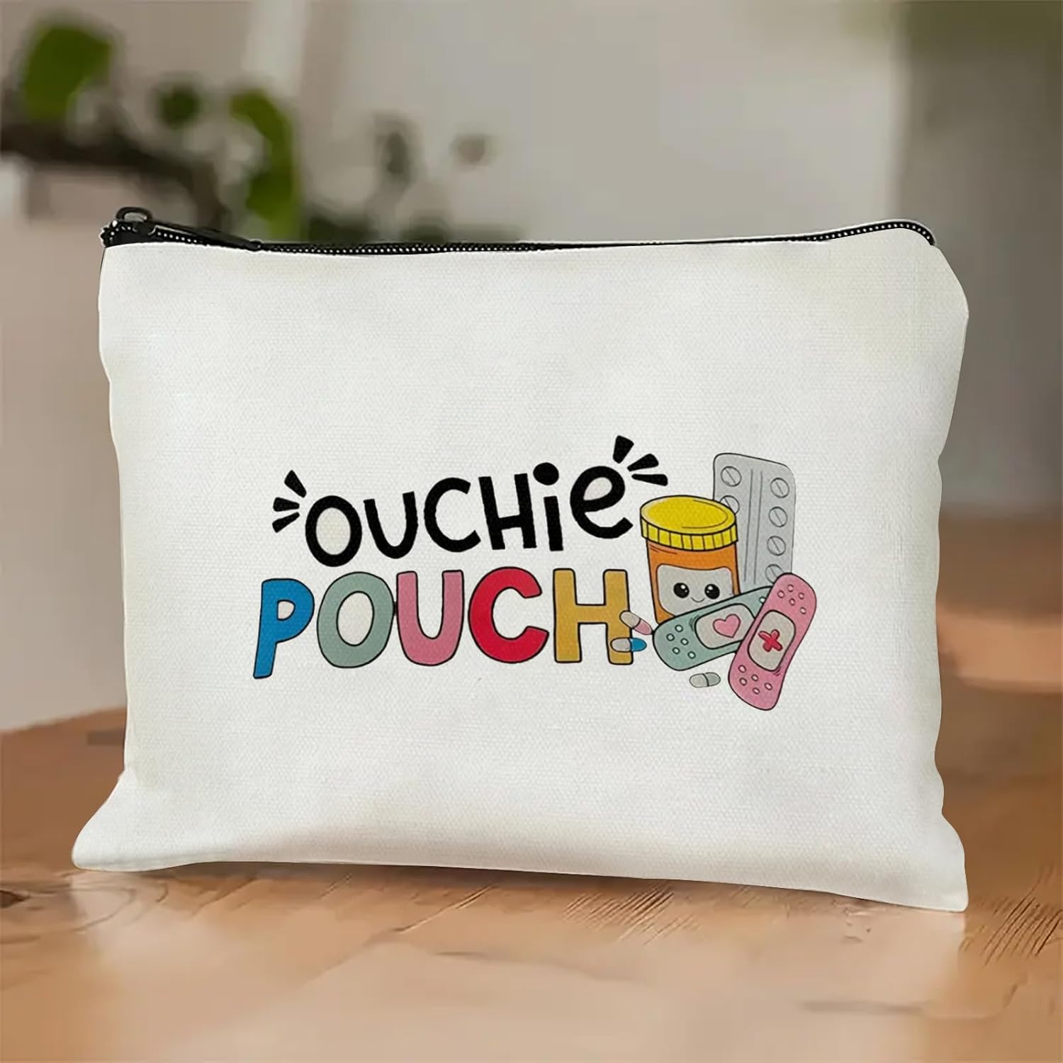 Medicine Storage Pouch with Diabetes, Medicines Bag, and Medical Supply Designs, White Canvas Zipper Cases, Multi-Use Functionality (Gift for Birthdays, Graduation, Christmas) (Style C) - Image 5