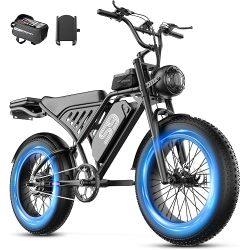 Electric Bike for Adults, Electric Dirt Bike with 2500W Peak Motor, 36Mph & 100 Miles Range, Off-Road Ebike with NFC Unlock, 48V 20AH Removable Battery, 20" Fat Tire Commuter E Bike