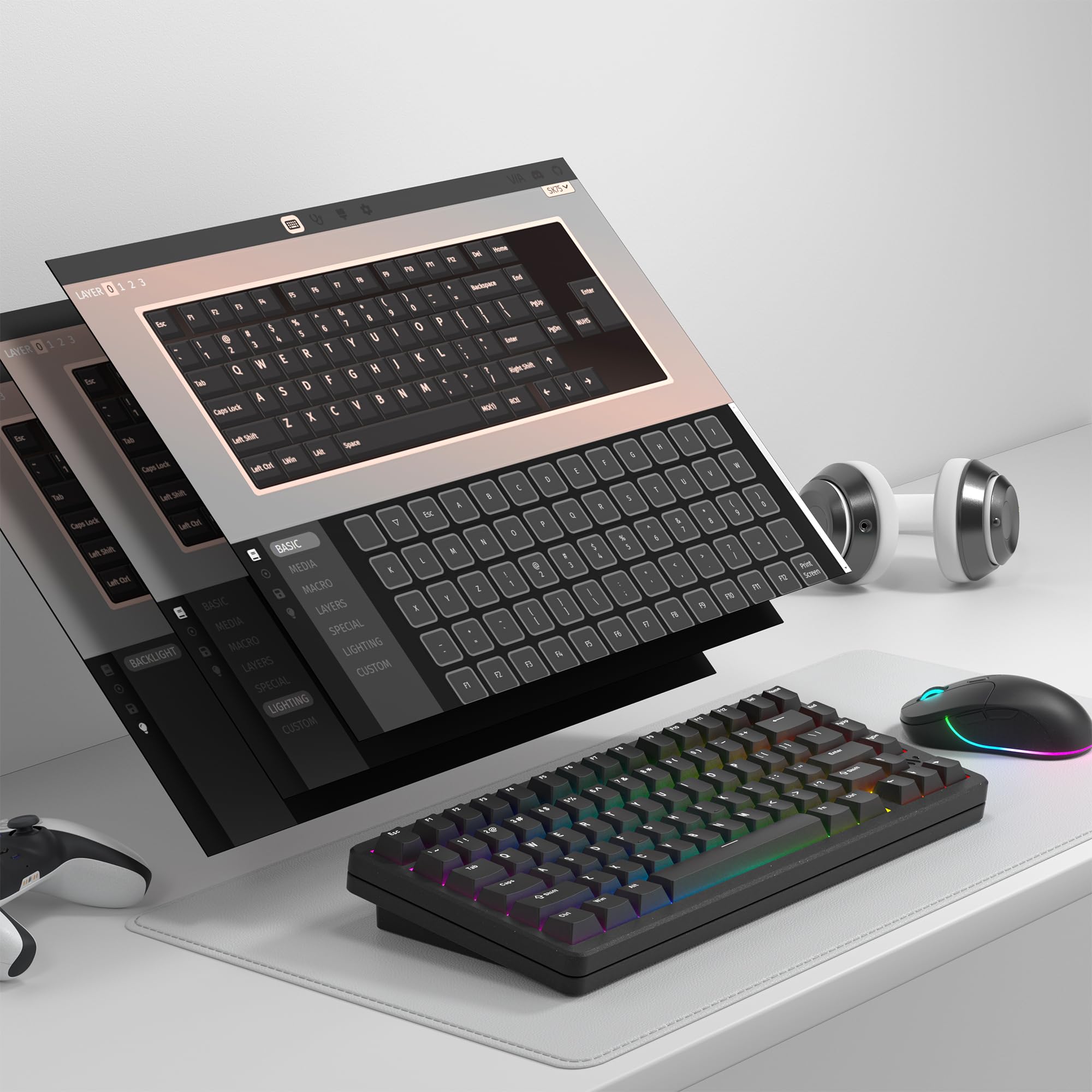 Amazon | Womier SK75 ゲーミングキーボード アルミ合金 75%無線機械