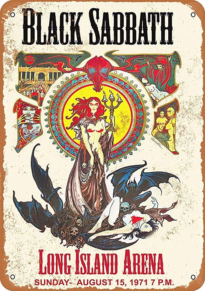 Biopracess Metalpostera36733 1971 Black Sabbath In Long Island Vintage Metal Sign 8X12 Inches