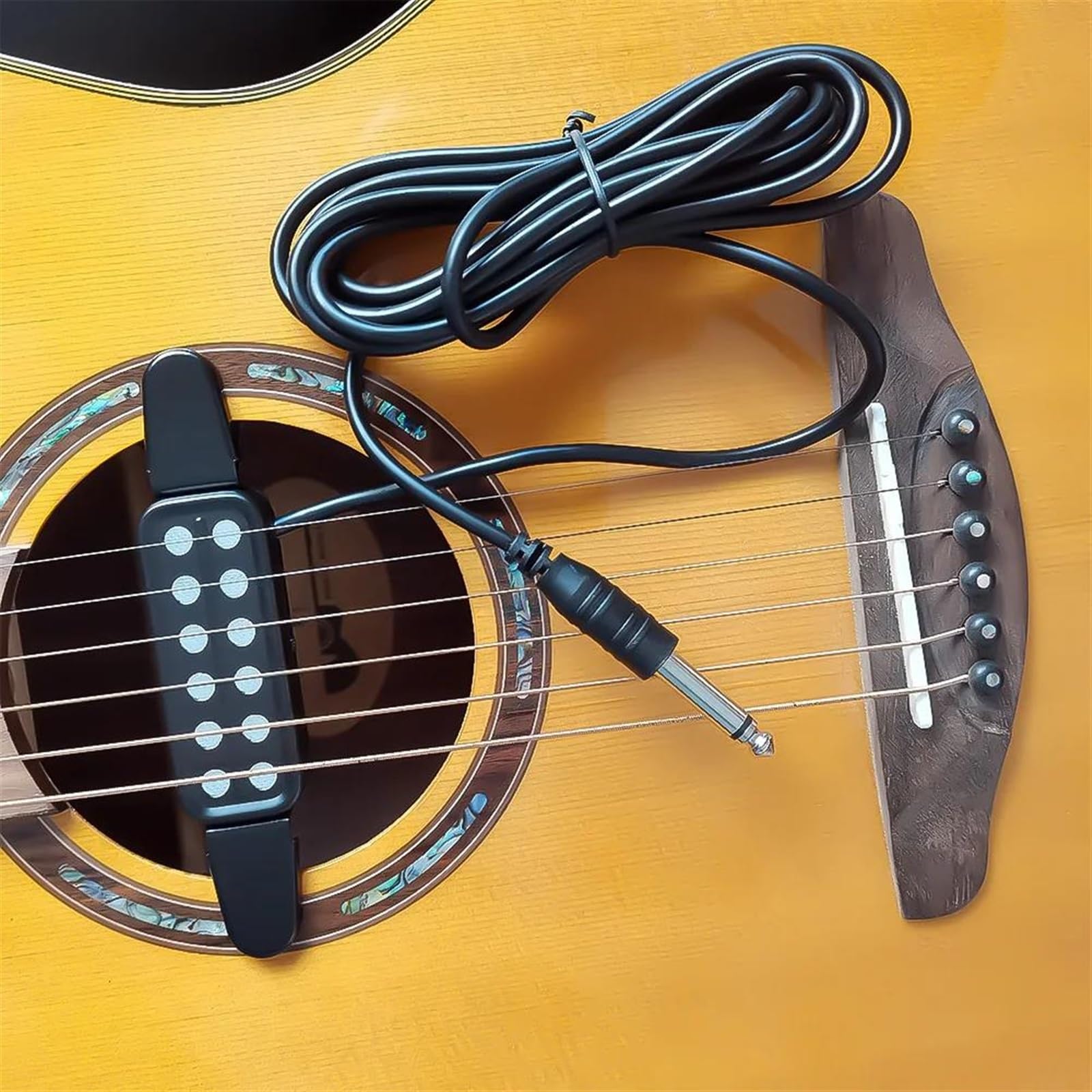 Pickup Per Chitarra Acustica Classica Professionale, Trasduttore, Amplificatore, Pickup Per Chitarra, Foro Sonoro, Pickup Per Strumenti Musicali Pezzi di ricambio per pickup per chitarra acustica(Gold