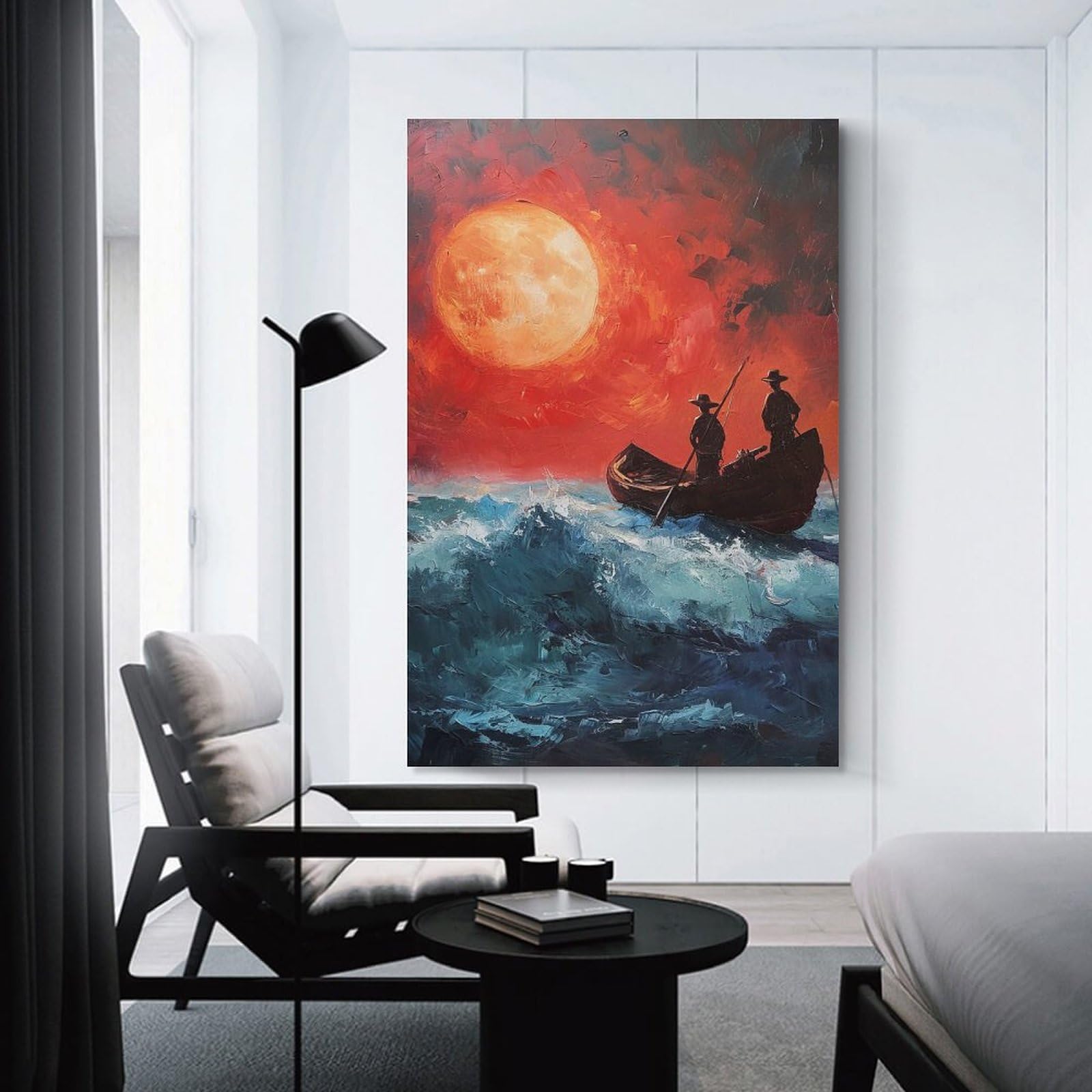 Junmoney Crimson Voyage Home Decor Wall Art 20x30inch(50x75cm), for Office, Study Or Home Workspace, Home Office Artwork with Decorative Appeal