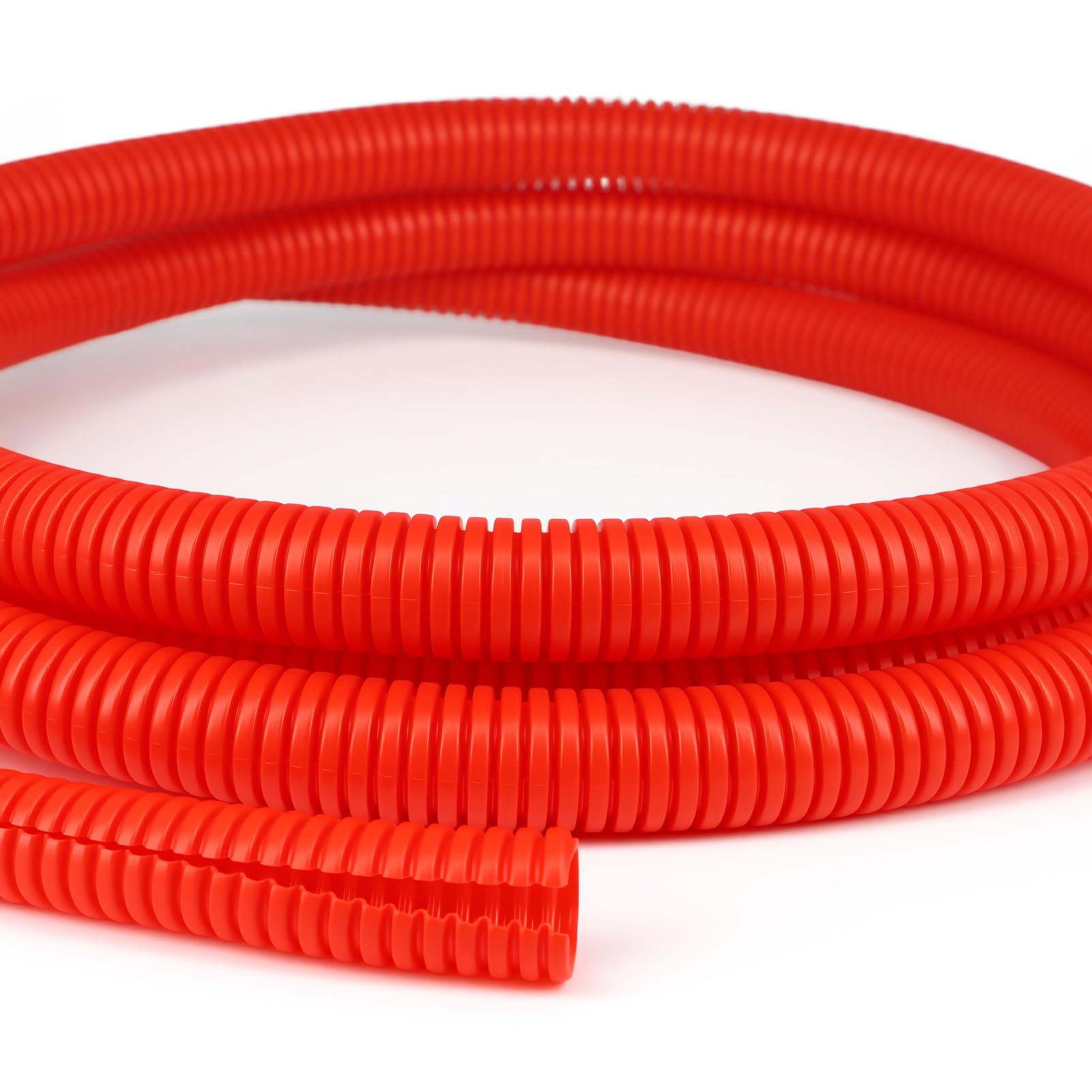Split Wire Loom Tubing, 10,25ft Cord Protectors from Pets No Chew, Flexible Wire Covers Cord Protectors, Protective Split Cable Sleeve for Automotive Home Industrial Wires(Red, 0.51inch-25ft)