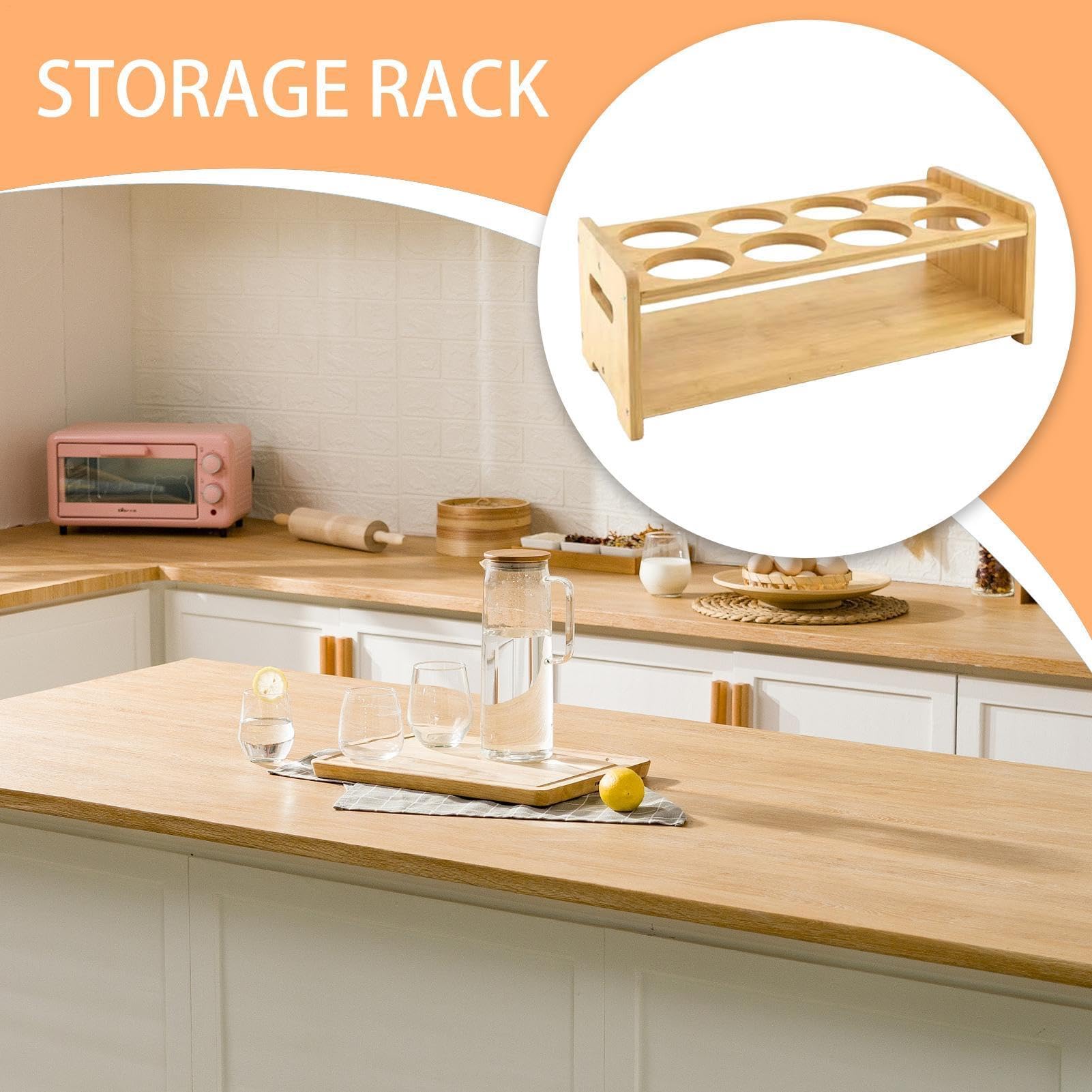 Estante para especias con 8 agujeros, dispensador de aceite de oliva y soporte de almacenamiento, soporte de almacenamiento de especias de cocina para el hogar y la oficina, especias eficientes para