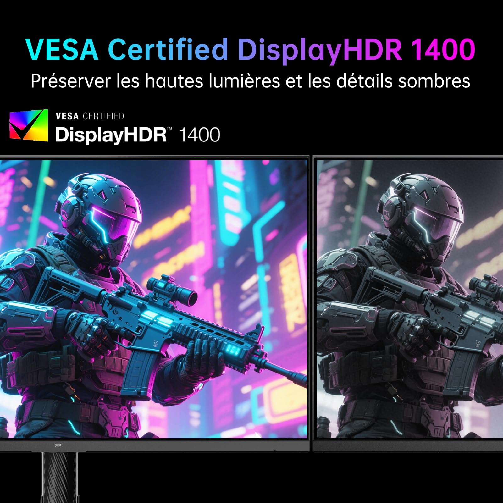 KTC Écran PC Gamer MiniLED 27 Pouces M27P6, 4K 160Hz / 1080P 320Hz Commutation Transparente, 1152 Zones de Gradation Locale, HDR1400, 1ms GtG, Adaptive Sync, 145% sRGB, KVM, Blanc
