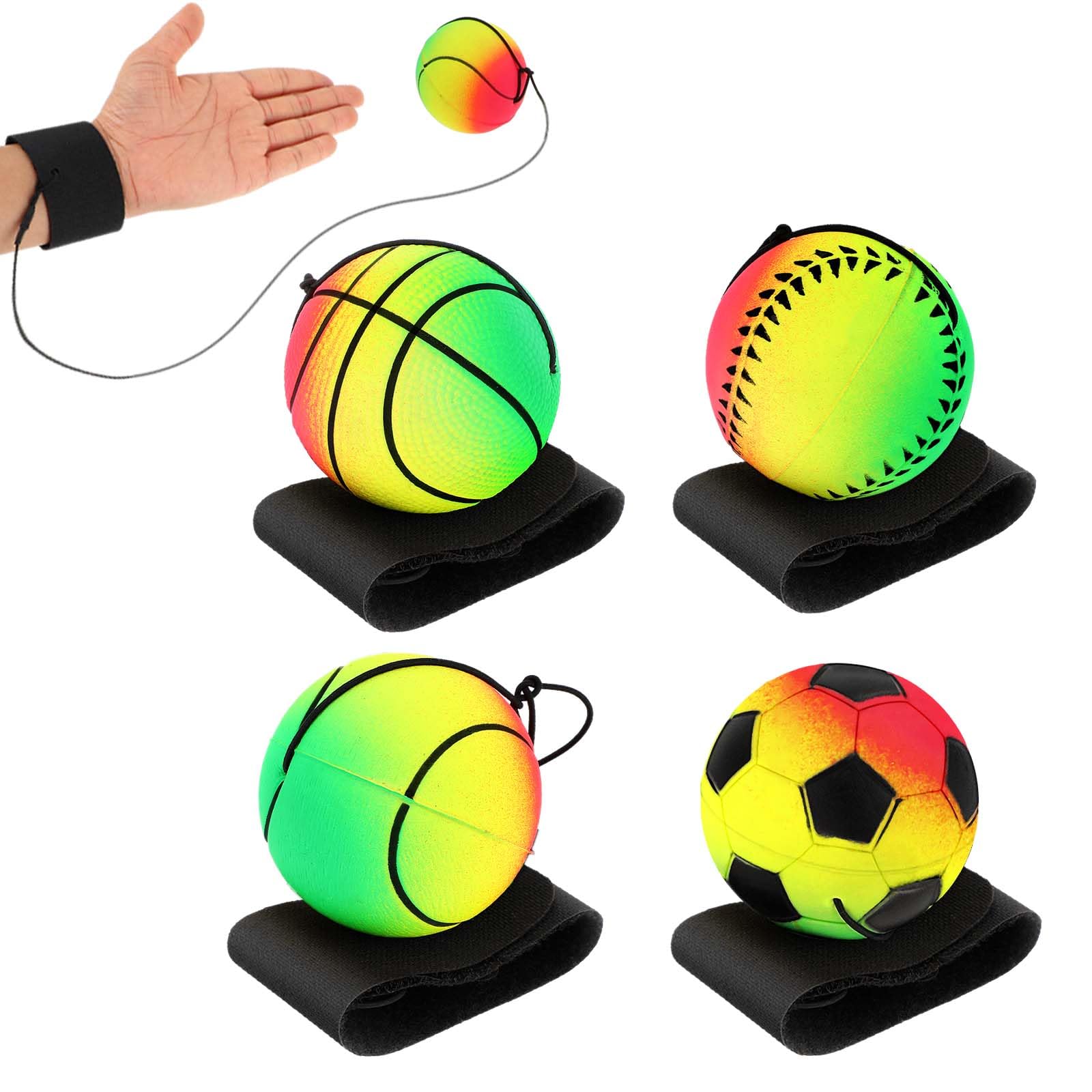 Baseball Handgelenk-Rückprallball – Gummiball Mit Elastischer Schnur & Handgelenkschlaufe | Training Für Koordination & Kraft