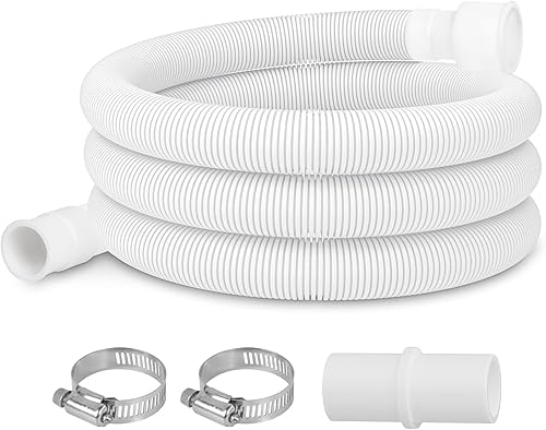 Miniatura 10 de JUWO Extensión de manguera de drenaje para lavadora de 10 pies, manguera de descarga corrugada universal para chef mágico, panda, cabello,