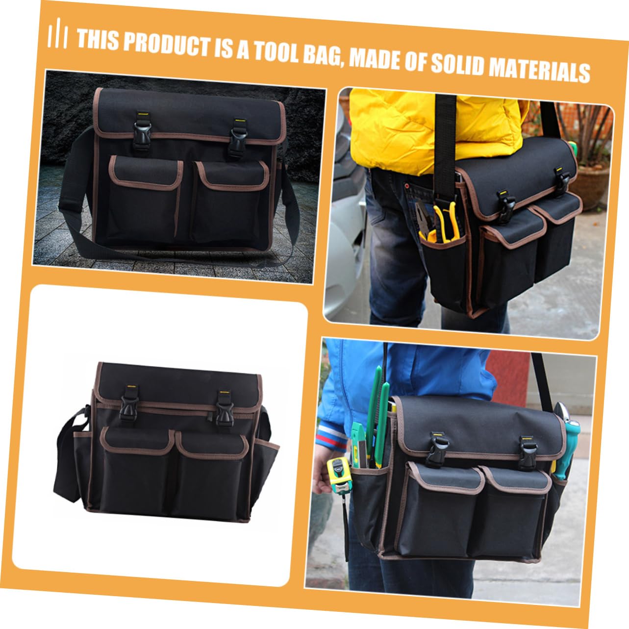Bolsa de Herramientas de Lona para Electricistas Negra