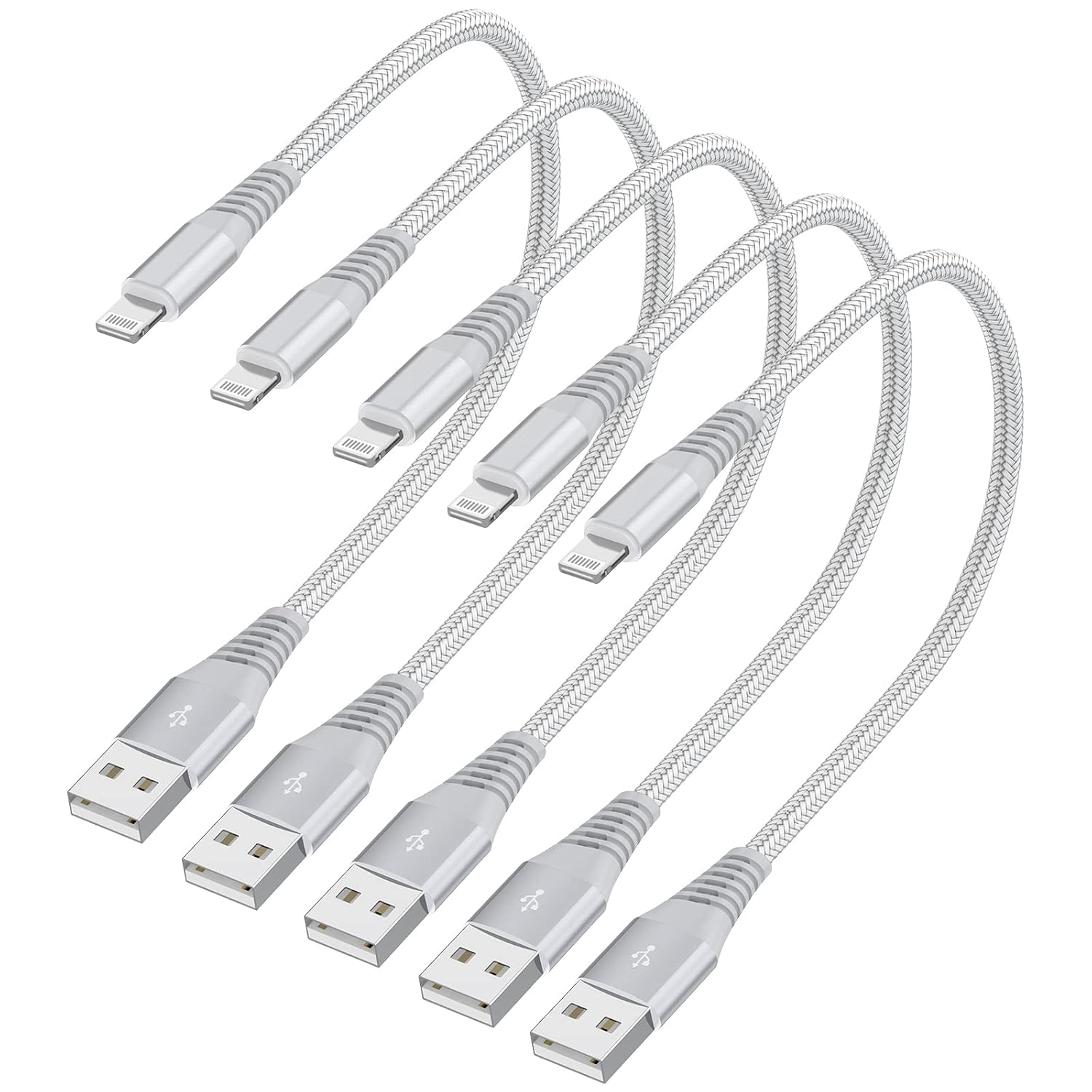 iPhone Charger [MFi Certified] 5Pack FT Short Lightning Cable
