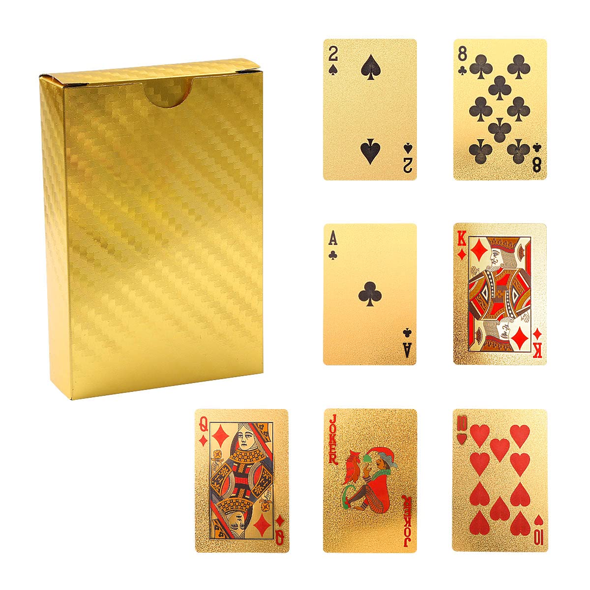 Lotsdonxia Waterproof Novelty Gold-Glinting Poker Cards - A Set of Premium Gold Playing Cards for Games Tricks, and Party Accessories