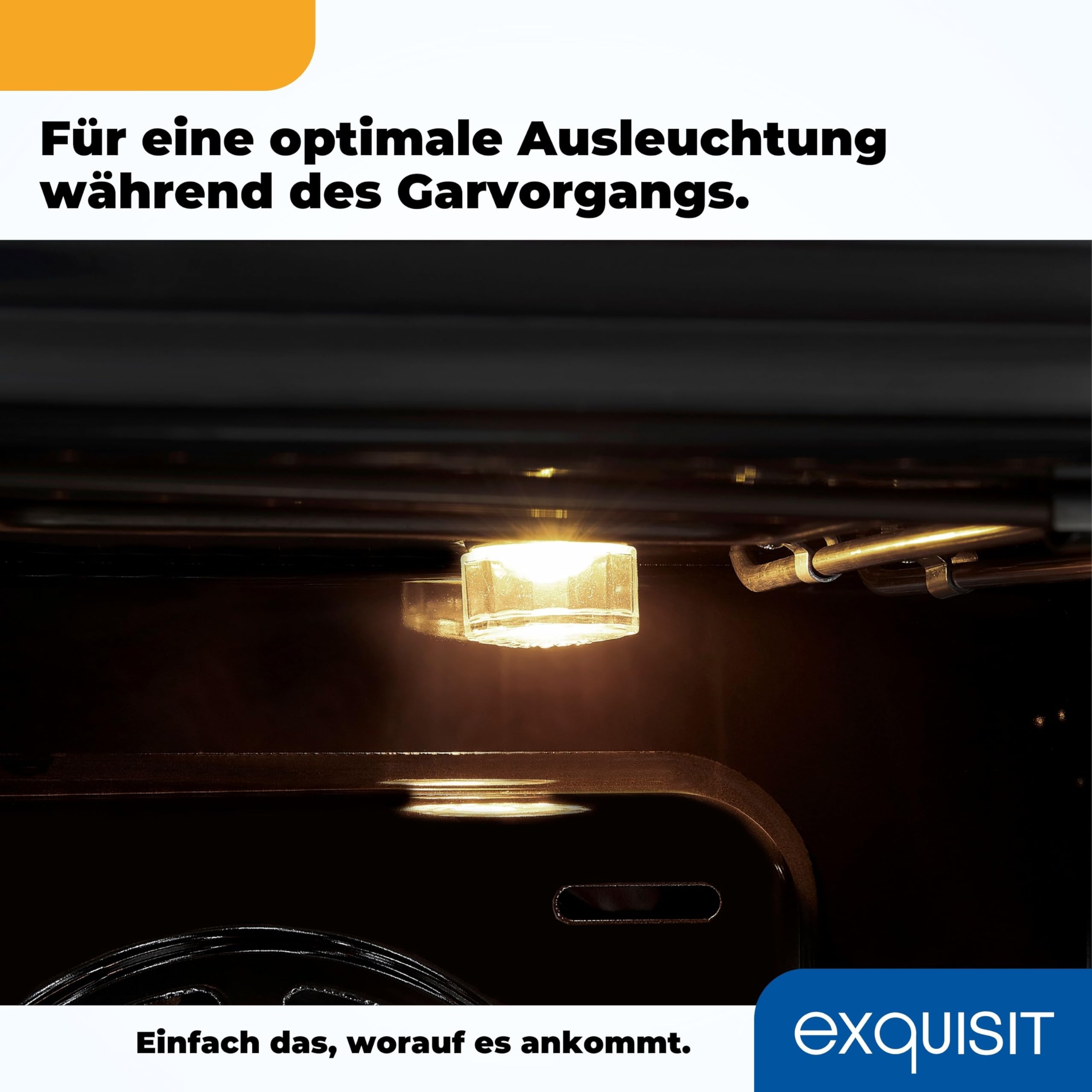 Exquisit Standherd 50 cm ECM 5-4.1 BZ Inox Elektroherd mit Glaskeramik-Kochfeld Umluft Grill 46 L Backofen Energieeffizienzklasse A
