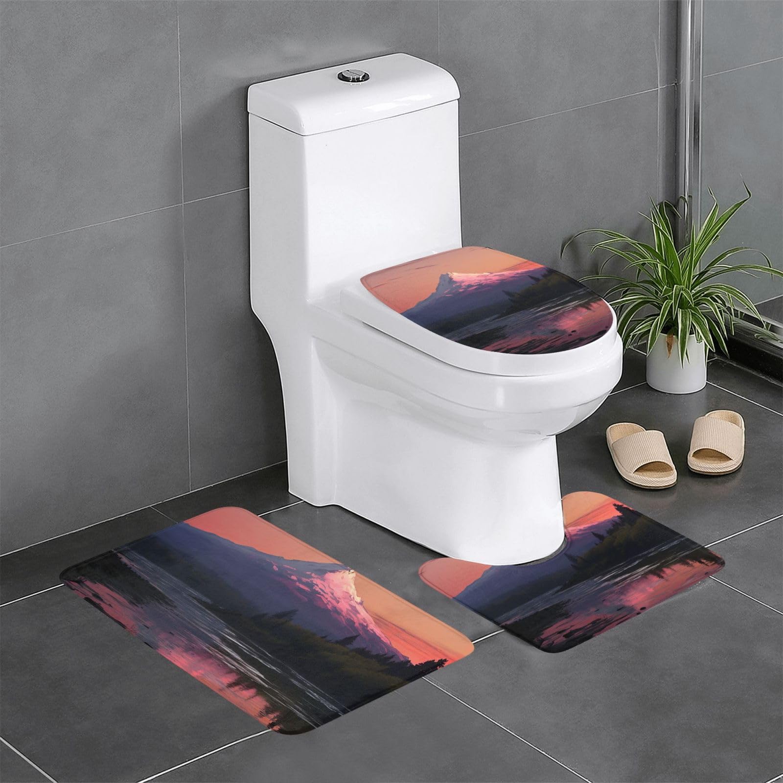 Tapis de bain lavable contre le sol froid tapis contour toilette