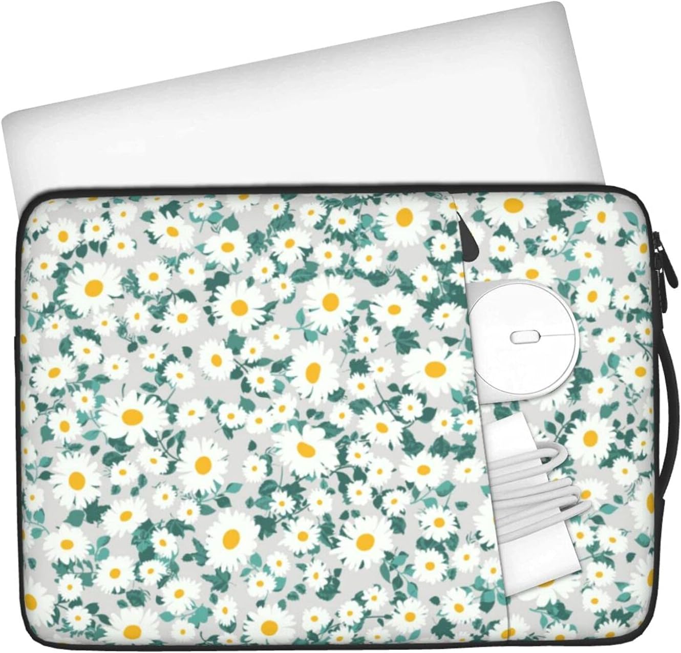 ノートパソコンケース 野菊 花 背景 青 小花 Pcインナーバッグ ラップトップ カバン360 保護 耐衝撃 収納 持ち運び かわいい 13 14 15 6 インチ ラップトップスリーブ 通勤 通学 おしゃれ 取っ手付き Earth C Org