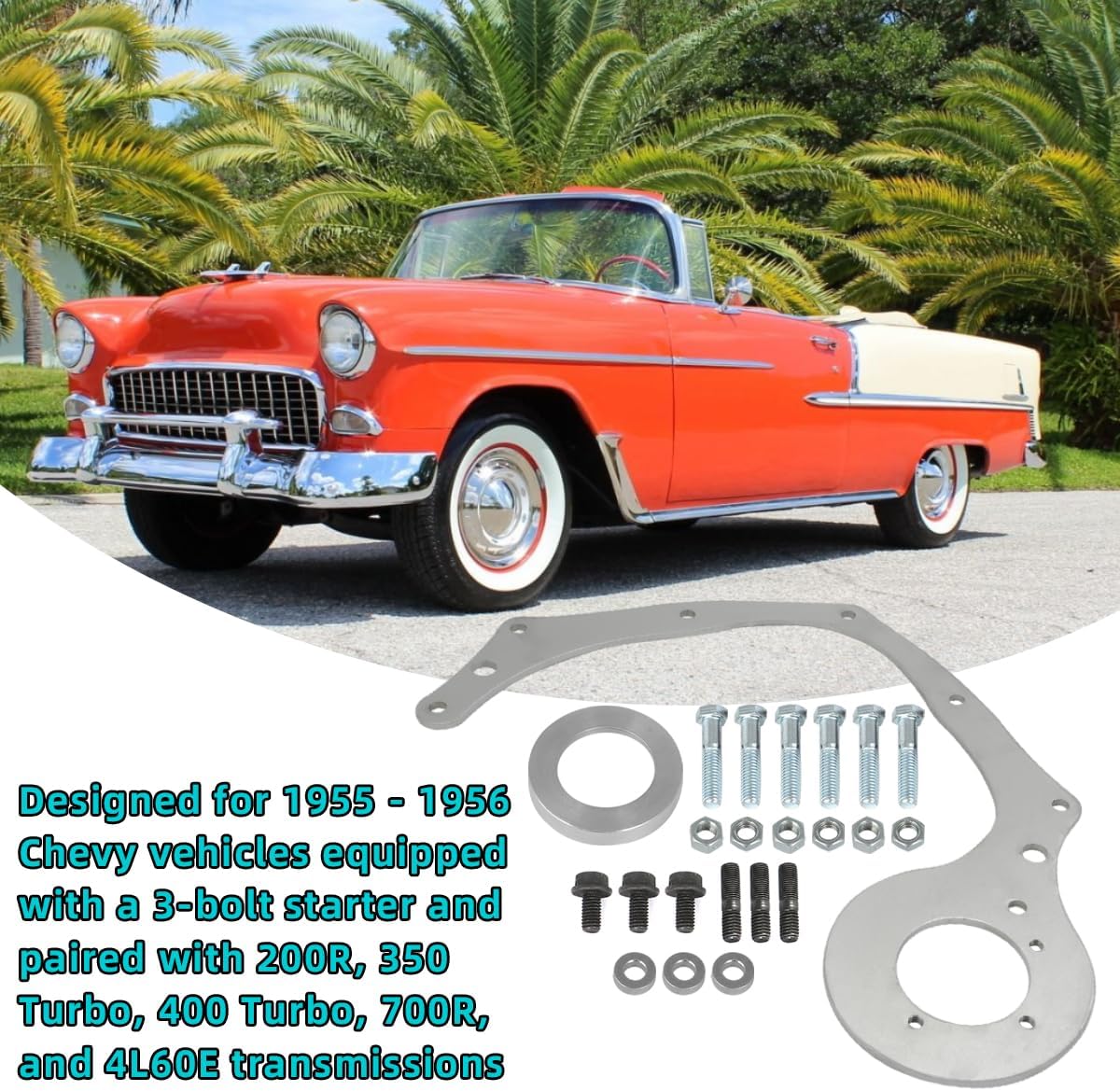 for 1955-1956 Chevy Starter Plate and Newer Blocks with Broken Starter Mounts Kit