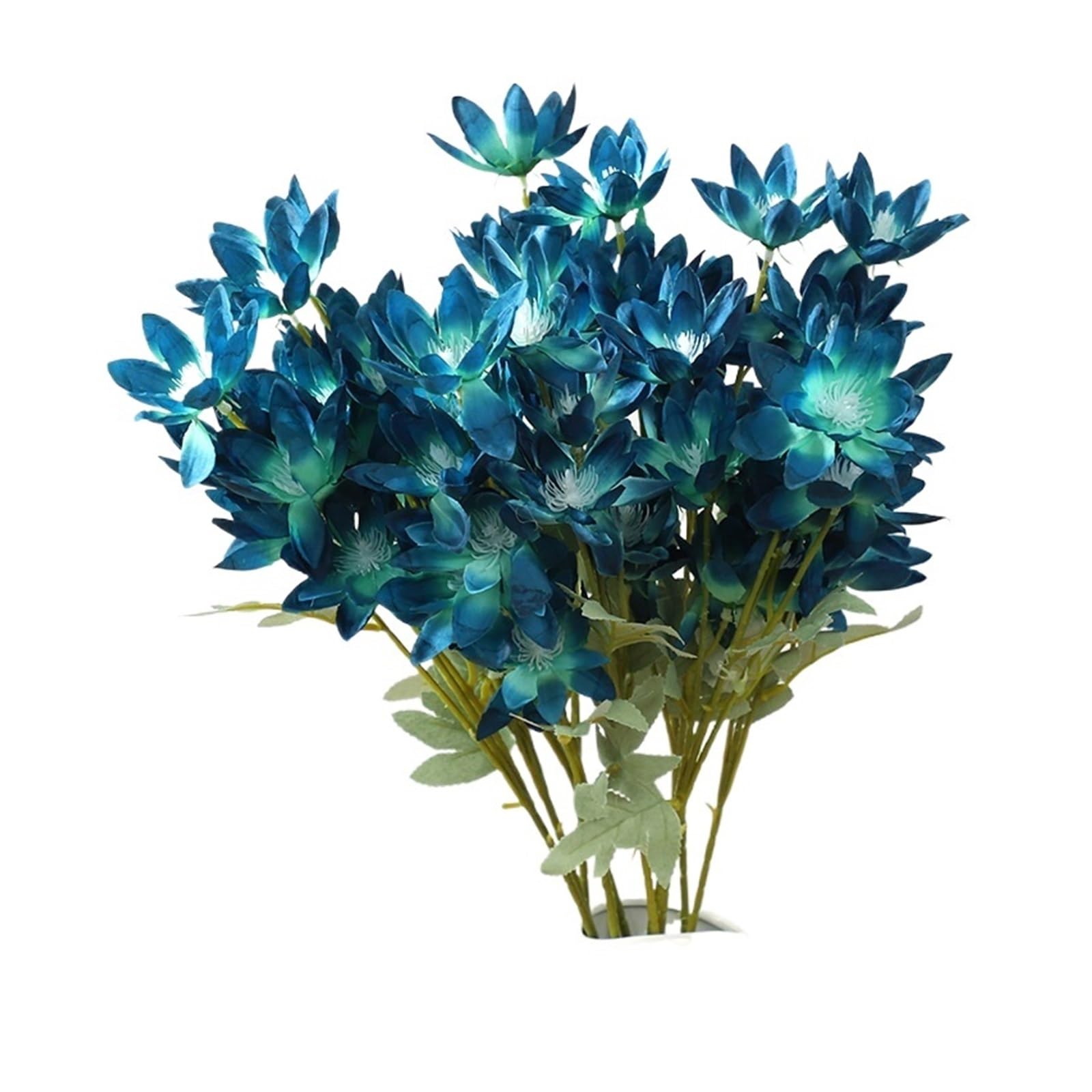 60 cm großer Seidenblumenstrauß in Blau, Orange, Rot, Champagner, Weiß, für Hochzeiten, Jubiläen, Heimdekoration (Rot, 10 Stück)
