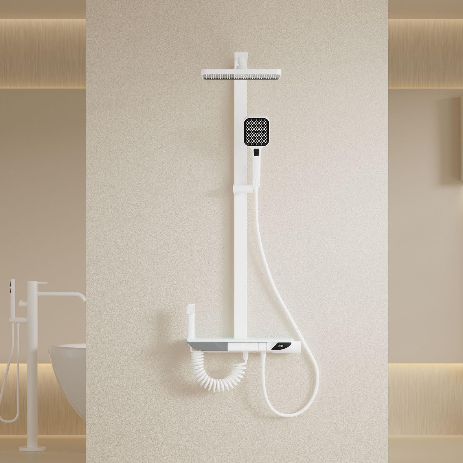 Système de douche thermostatique pour un massage de la taille relaxant