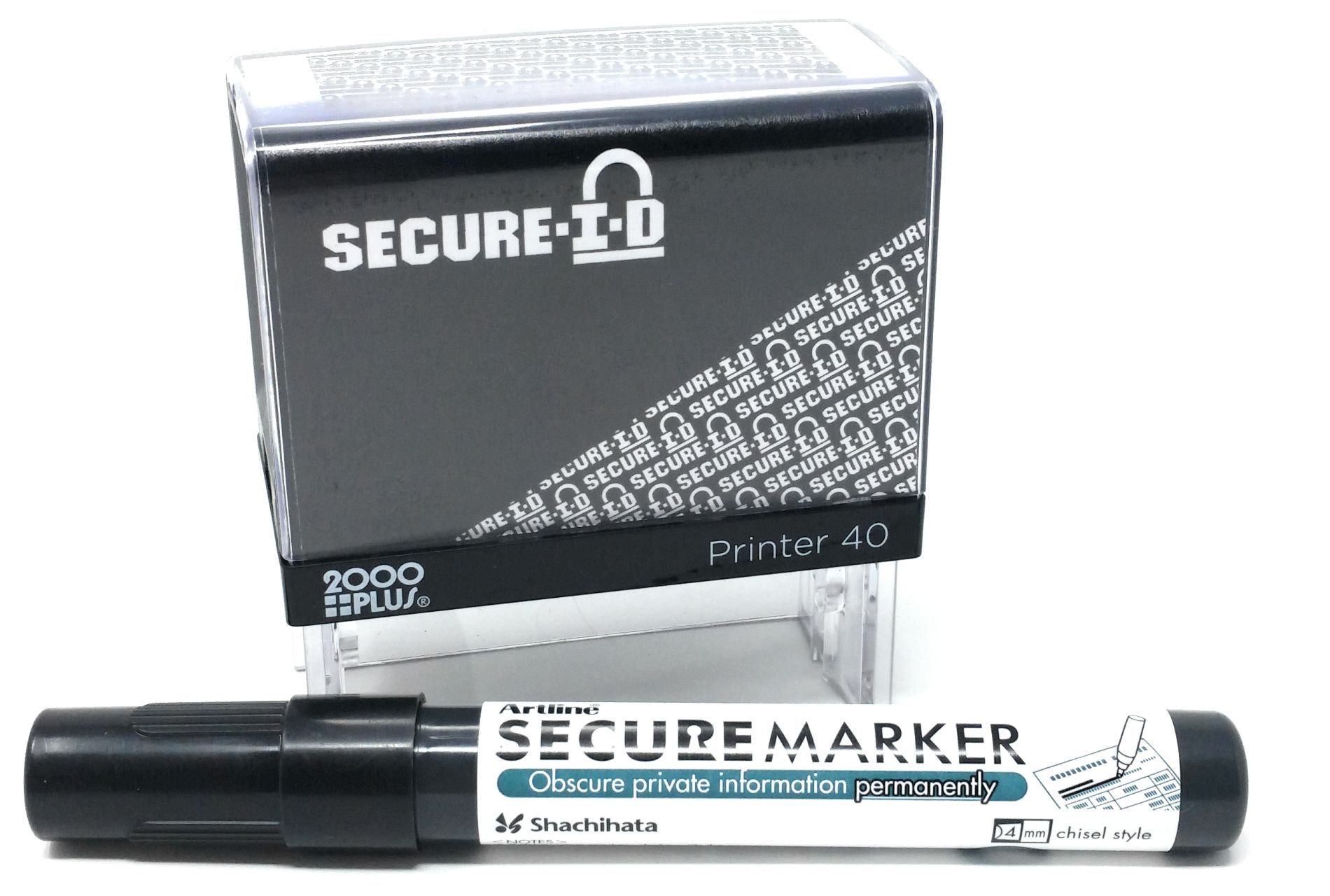 Buy SECURE ID and SECURE MARKER COMBO, Identity Theft Block Out Stamp and Marker Combo. Perfect