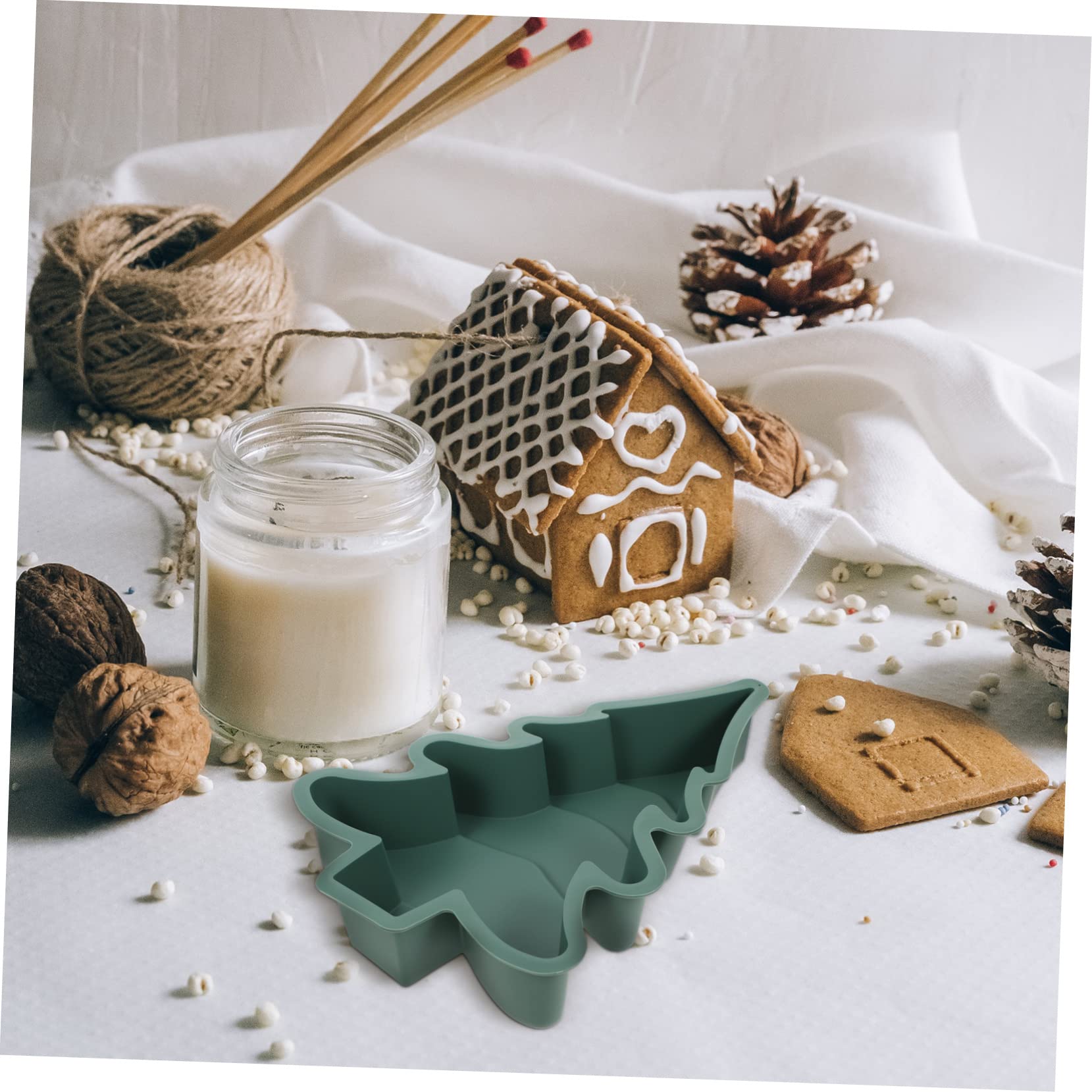 TOPBATHY Albero Natale Torta 3 Pz Stampo in Silicone Stampo Da Natalizio Per Candele Cubo Regalini Di Natale Bomboniere Natalizie Per Dolci in Silicone Per Torta Multifunzione
