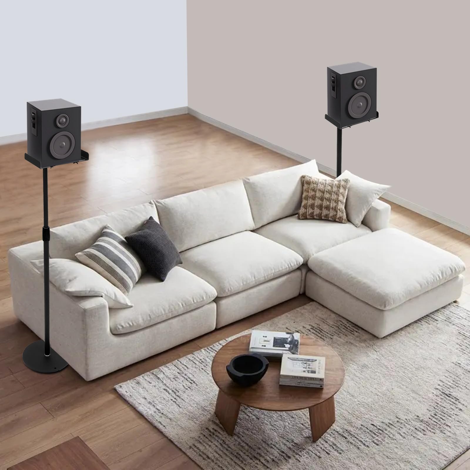 2 supporti per altoparlanti, altezza regolabile 75-140 cm, per casa e
