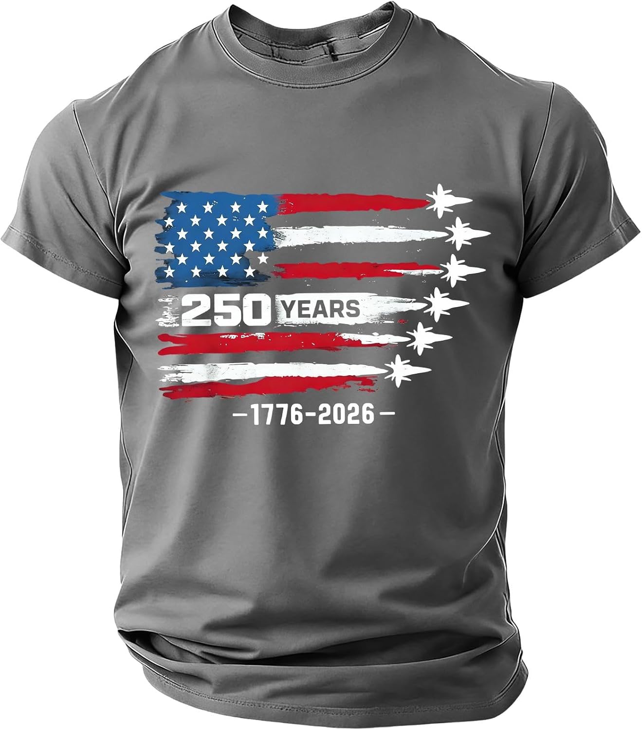 Men's 250Th Anniversary USA Shirt, Short Sleeve Crew Neck Patriotic T-Shirts, S-4XL