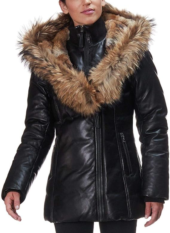 mackage leather puffer jacket