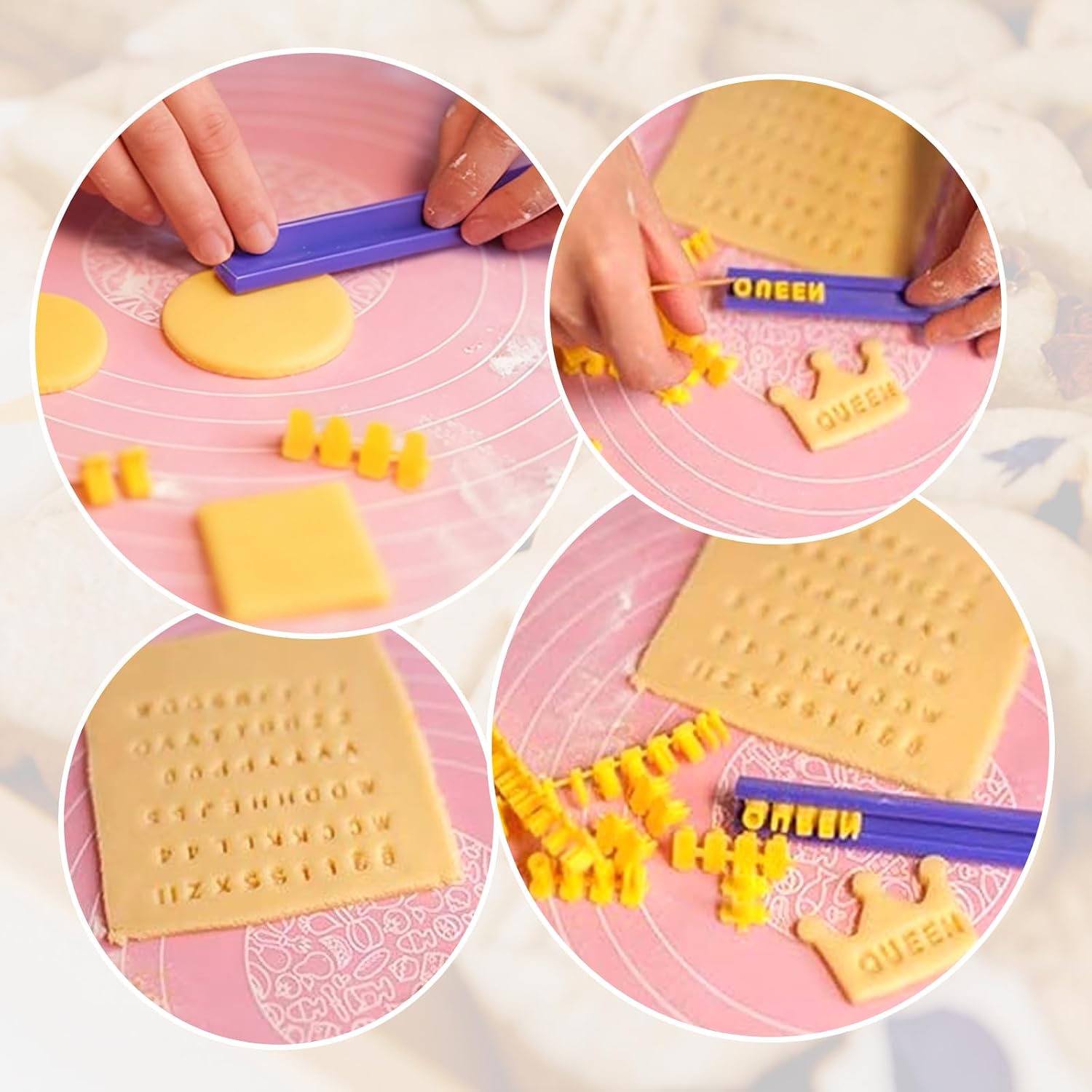 72Pcs Numbers Alphabet Stamps for Cookie Chocolate - Alphabet Stamp for Pottery Clay Polymer - Small Alphabet Mold Fondant Cookie Cake Impress Embosser Cutter DIY Making Tools