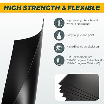 Corrugated Plastic Board Black Pack- BLACK ABS PLASTIC SHEET 1/4 Thick 12 X 24 Nominal Construction Plastic Sheets