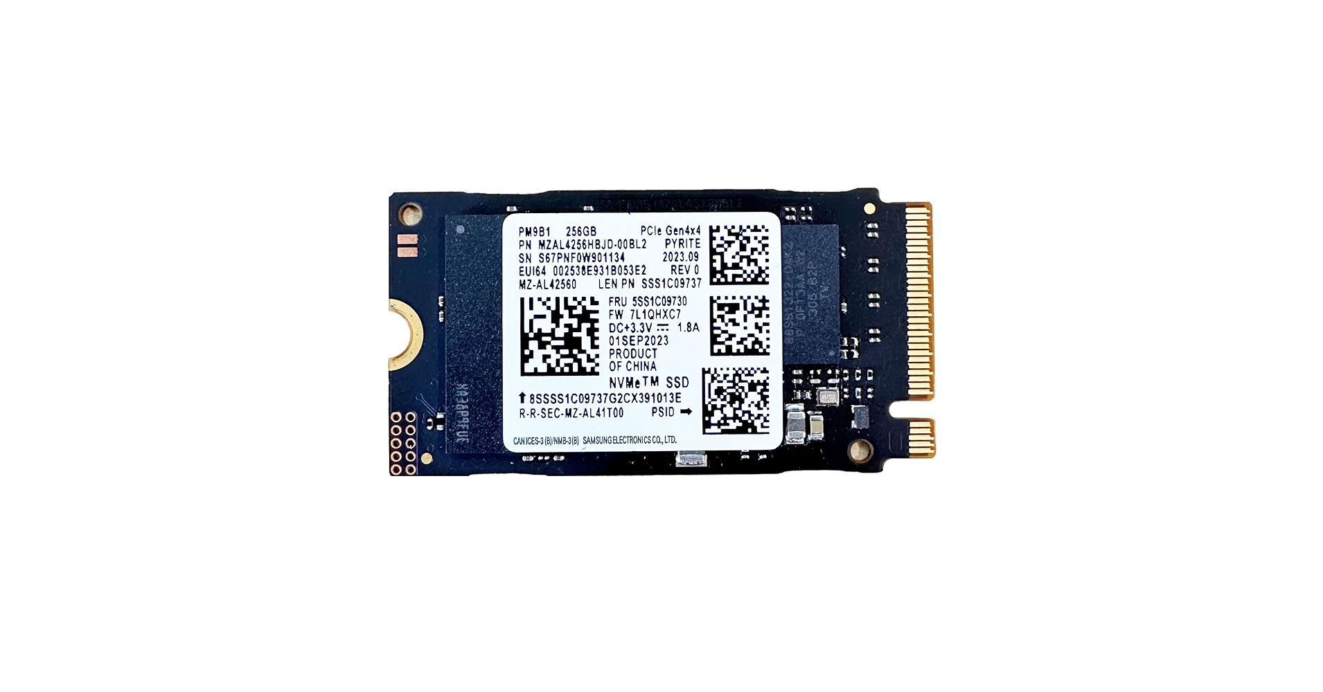 新品同様✨ Samsung PM9B1 1TB NVMe／PCIE4／2242 Samsung PM9B1 MZ-AL41T00 1TB M.2 2242 NVMe PCIe Gen4x4 SSD
