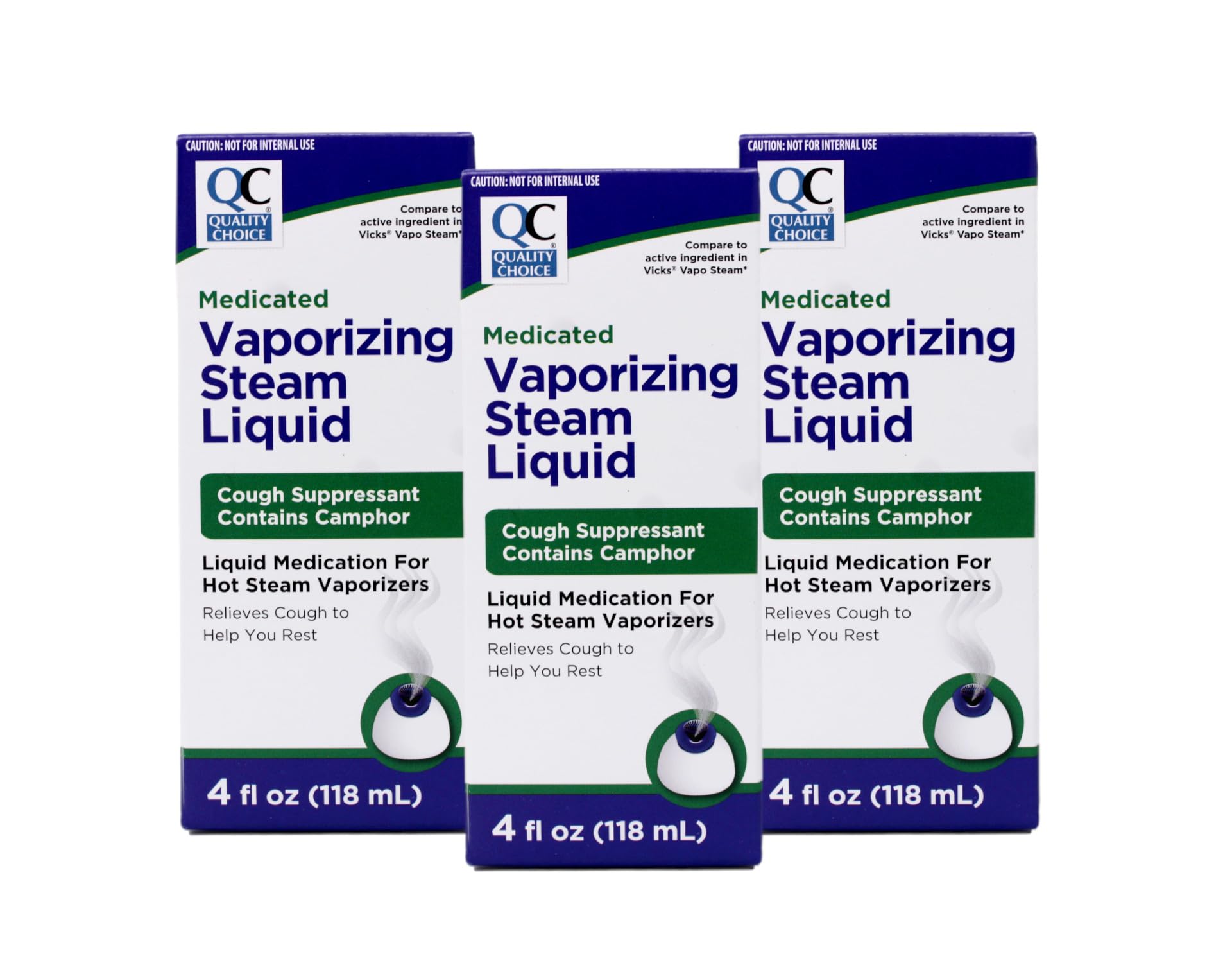 Quality Choice Medicated Vaporizing Steam Liquid, 4 Ounces Each (3)
