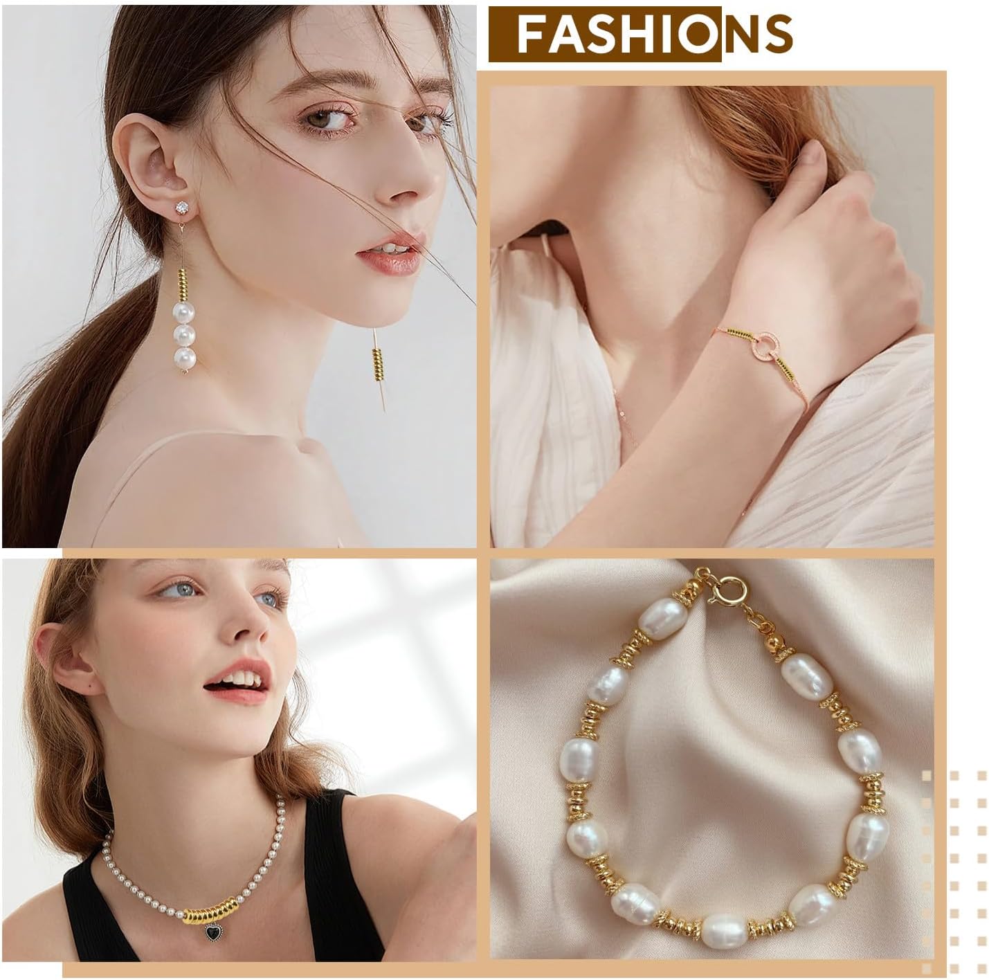 300Pcs 18K Gold Filled Flat Round Spacer Beads, Tiny Rondelle Coin Disc Loose Beads for Jewelry Findings Making, Small Handmade Beads for DIY Bracelet Necklace Earring Bulk Making Supply (3mmGold) - Image 5