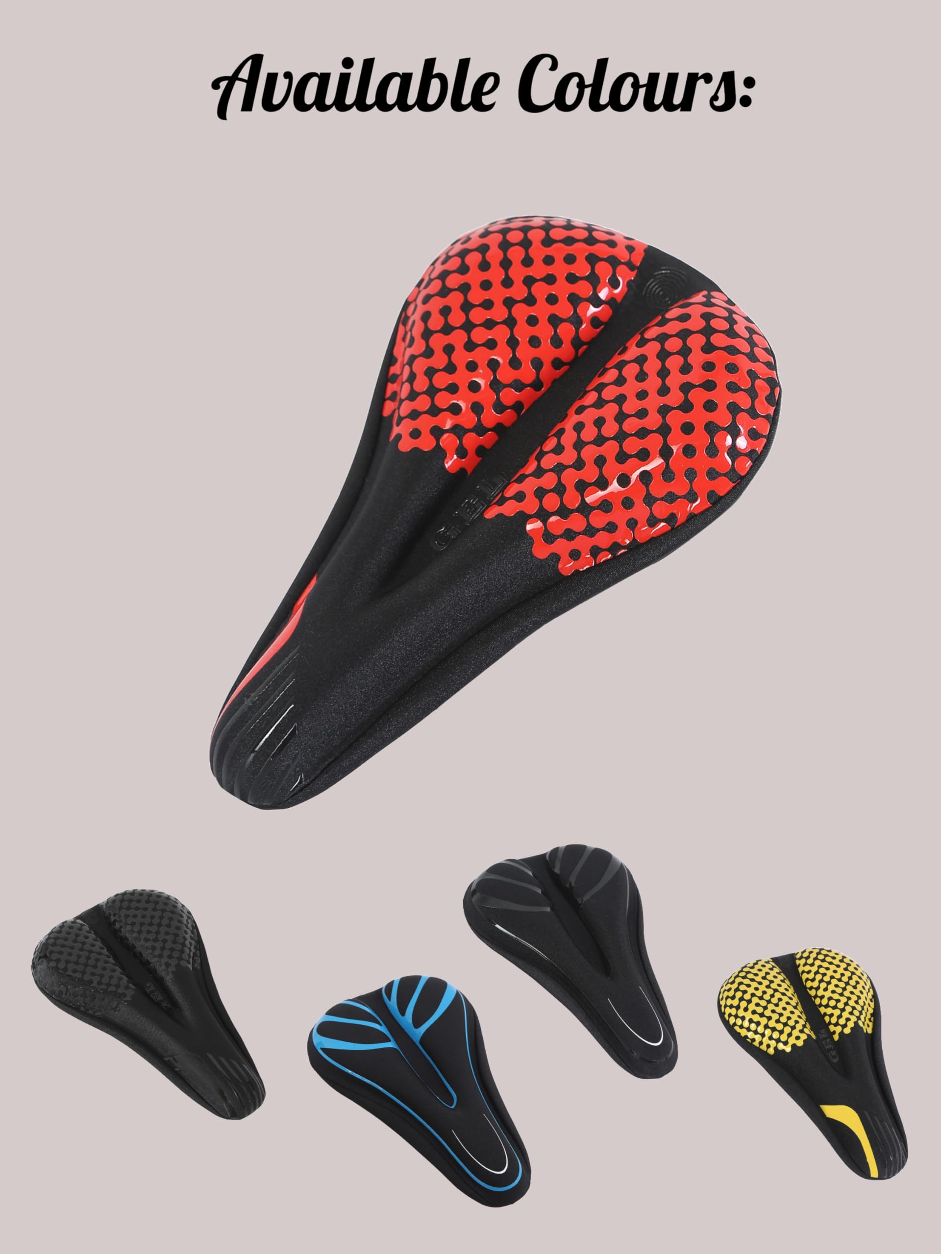FABSPORTS Bike/Bicycle Seat Cover with Thick Soft Padded Gel & Memory Foam for Endurance and Long Rides for Cycling, Spinning Class, Exercise Bike etc | Black 3