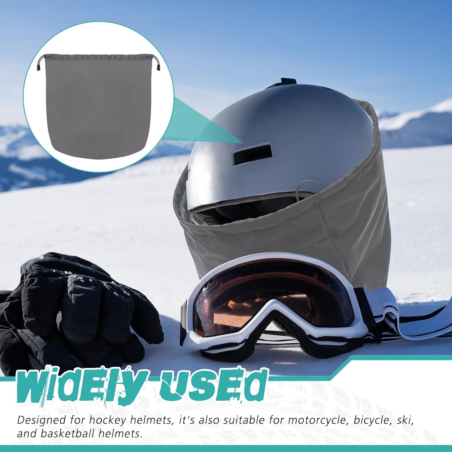 Motorcycle Helmet Bag with Soft Lining & Drawstring Closure, Waterproof Helmet Storage Bag, Large Capacity, Lightweight for Riding Hockey Welding Bicycle Dirt Bike Gear