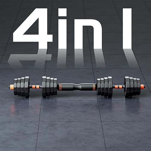 RUNWE Adjustable Weight Dumbbell Set - 33lb4466lb88lb Free Weight Set with Connector, 4 in1 Dumbbells Set Used as Barbell, Kettlebells, Push up