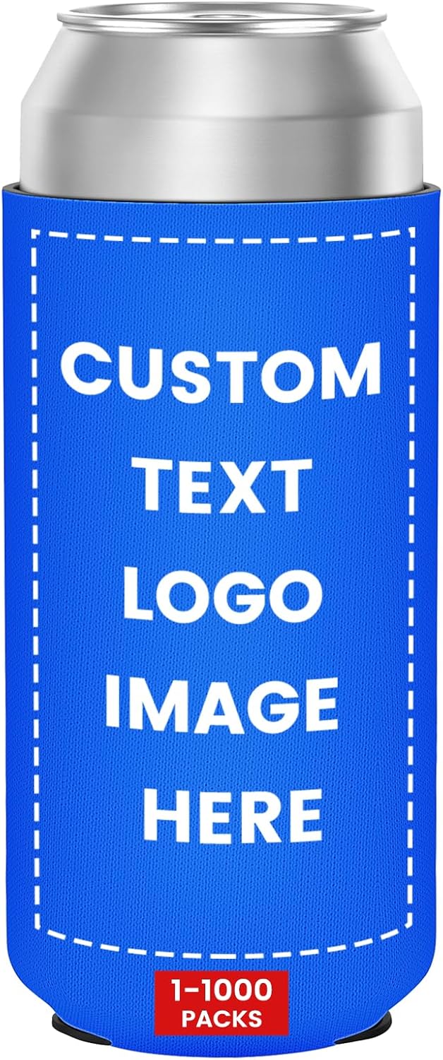 Custom Beer Can Coolers 30 Pack Personalized Neoprene 16oz Standard Can Covers with Your Text Logo or Image Wedding Favors Bachelor Party Favors Birthday Party Favors