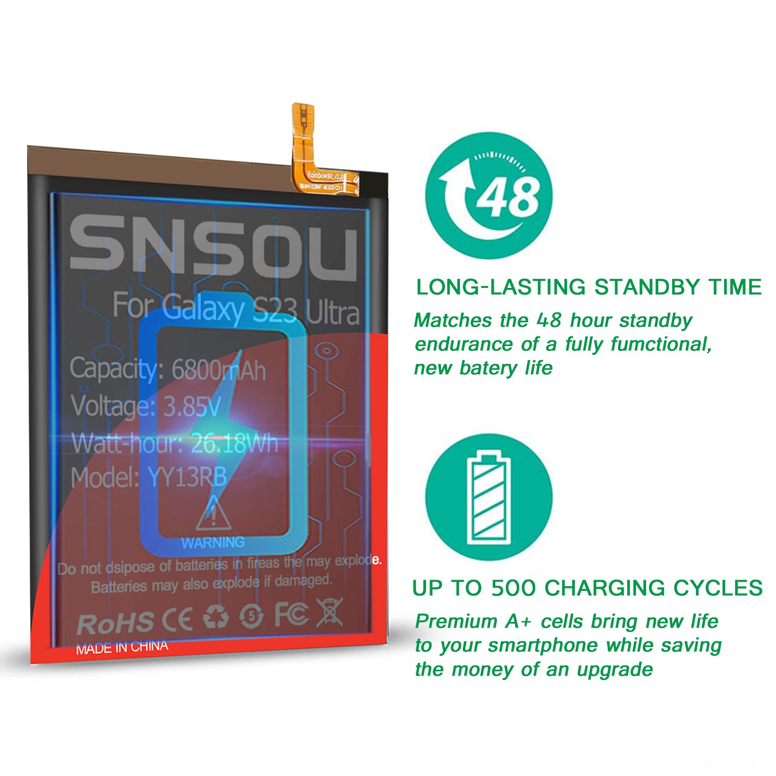 Amazon.com: SNRONEW Galaxy S23 Ultra Battery, (2024 Upgraded