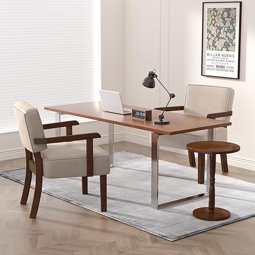 Miniatura 4 de Silla decorativa, silla de piel sintética para sala de estar, sillón de gran tamaño con asiento suave y reposabrazos para dormitorio, comedor,