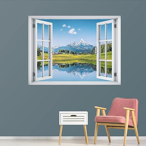 IDEA4WALL Adhesivo mural removible para pared, cielo azul, vibrante, verano, montaña, valle, naturaleza, desierto, arte moderno, paisaje, colorido,