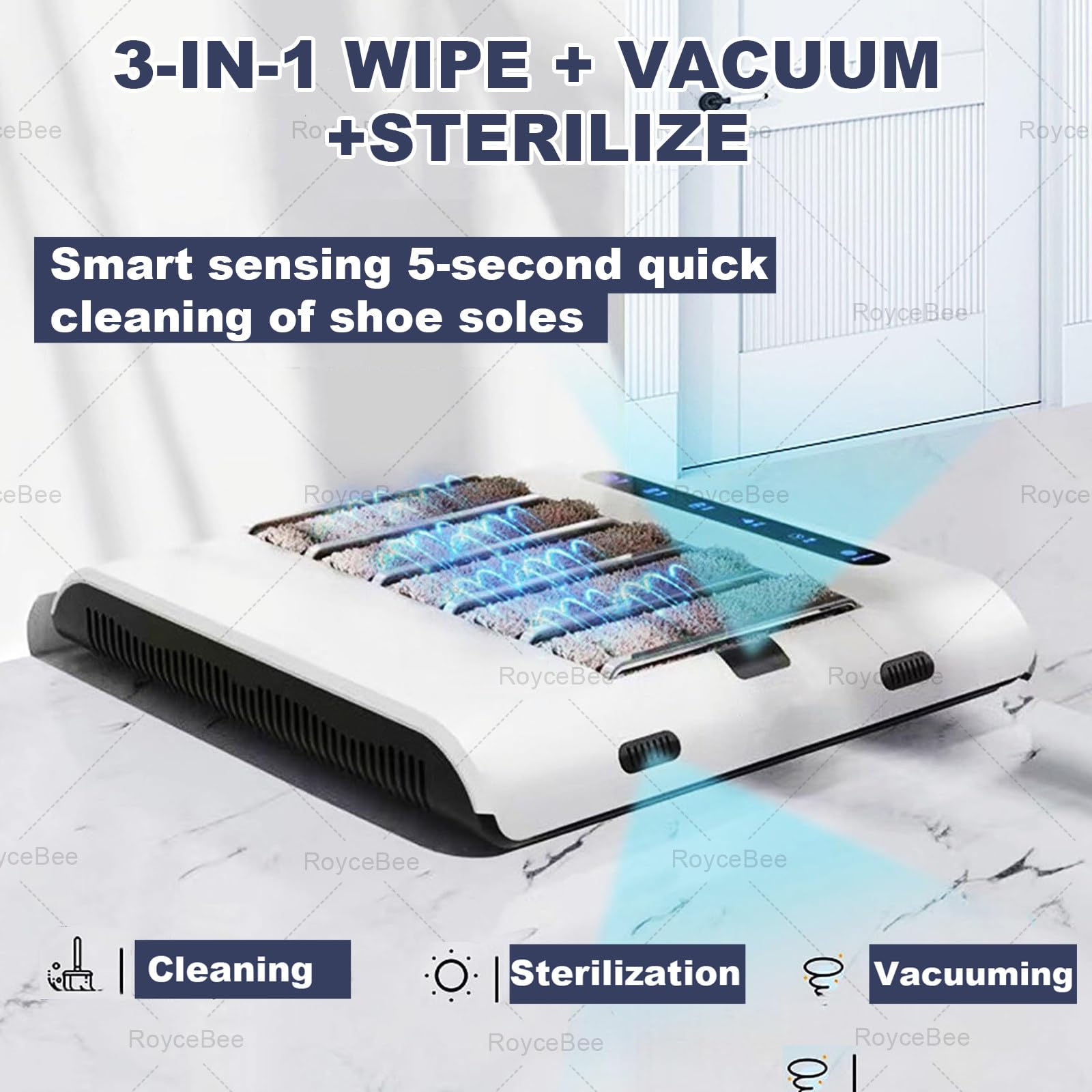 Pulisci Suole Automatico con aspirazione 1000Pa, Senza Acqua, induzione, lucidatrice Intelligente per Scarpe, per Sneakers e Scarpe Outdoor, per Ingresso, casa, Ufficio, Hotel