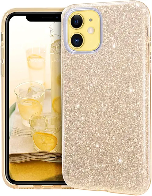 Coque iPhone 11 Glitter Étincelante - Protection Hybride Bling Cristal Or