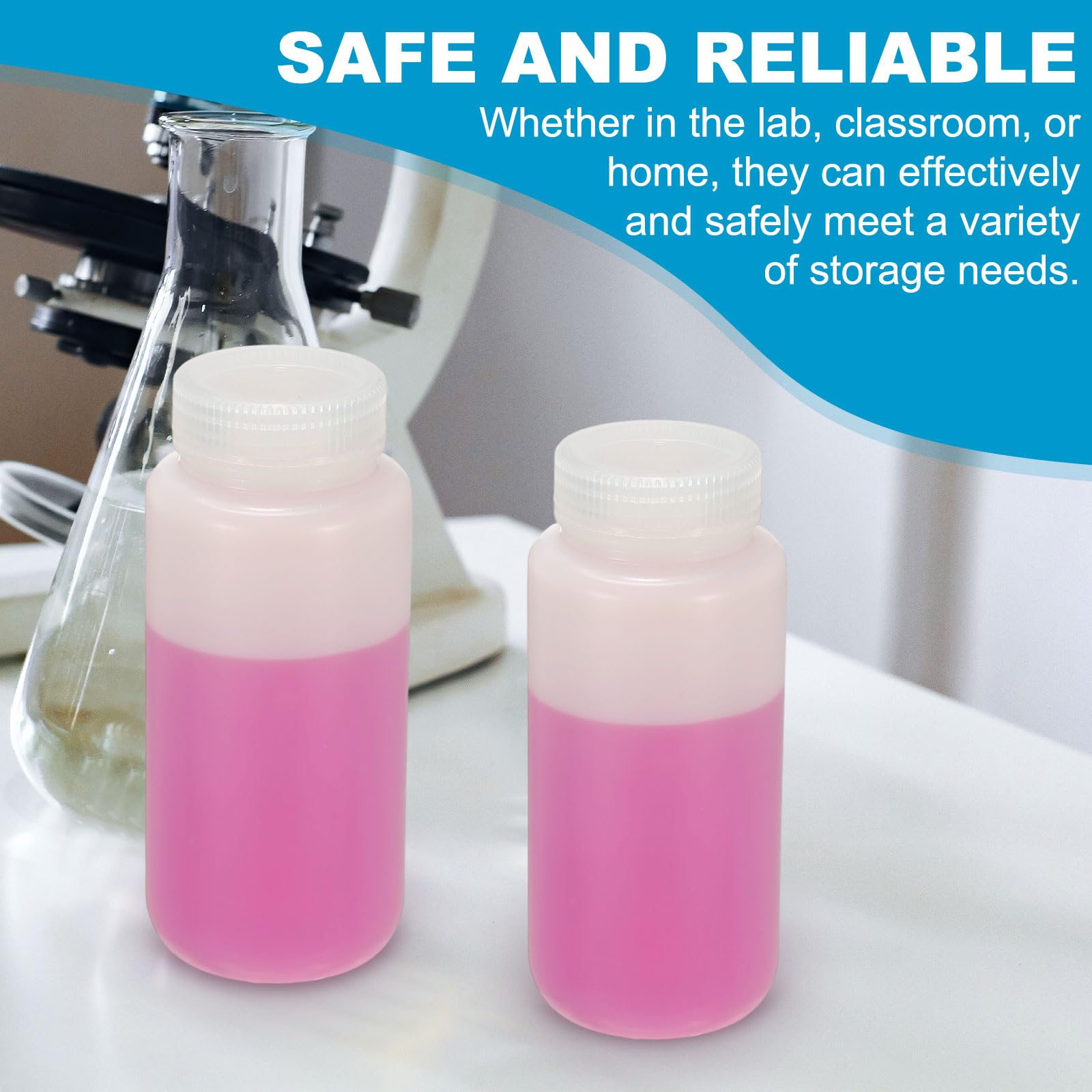 PATIKIL 6Pcs Bottiglie Di Plastica Per Reagenti 17.6oz Bottiglie Per Campioni Chimici Di Grado Laboratorio PP Contenitori Per Liquidi Antigoccia Per Reagenti Da Laboratorio Trasparente