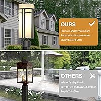 Vista 8 de Outdoor Post Light Fixture - Aluminum Lamp Posts Outdoor Lighting, Outdoor Lightpost Lantern with 3-Inch Pier Mount Base Outside Pole Lighting for