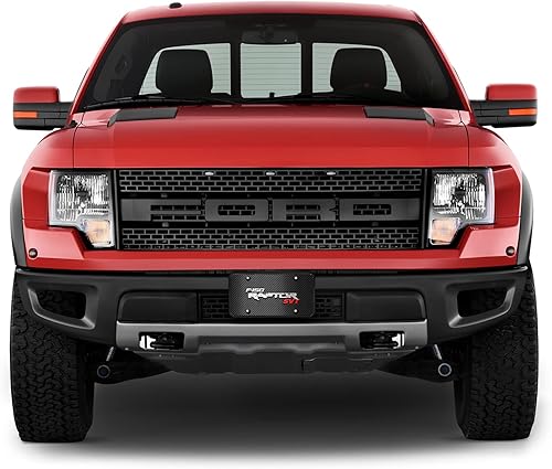 Miniatura 4 de Para Ford F-150 Raptor SVT 3D Logo Negro Fibra de Carbono Patten Placa de Acero