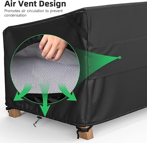 Vista 4 de MR.COVER Funda para sofá de 3 plazas para exteriores, fundas impermeables para muebles de patio, se adapta hasta 88 pulgadas de ancho x 40 pulgadas
