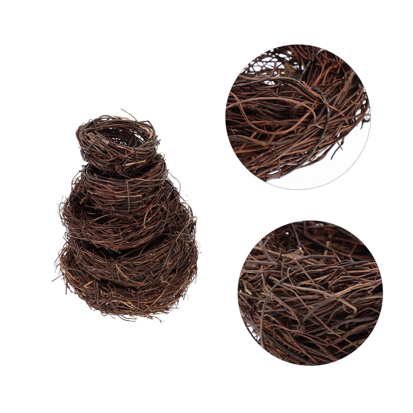 HAKIDZEL 5pcs Simulation Bird's Nest Rattan Artificial Nest Model