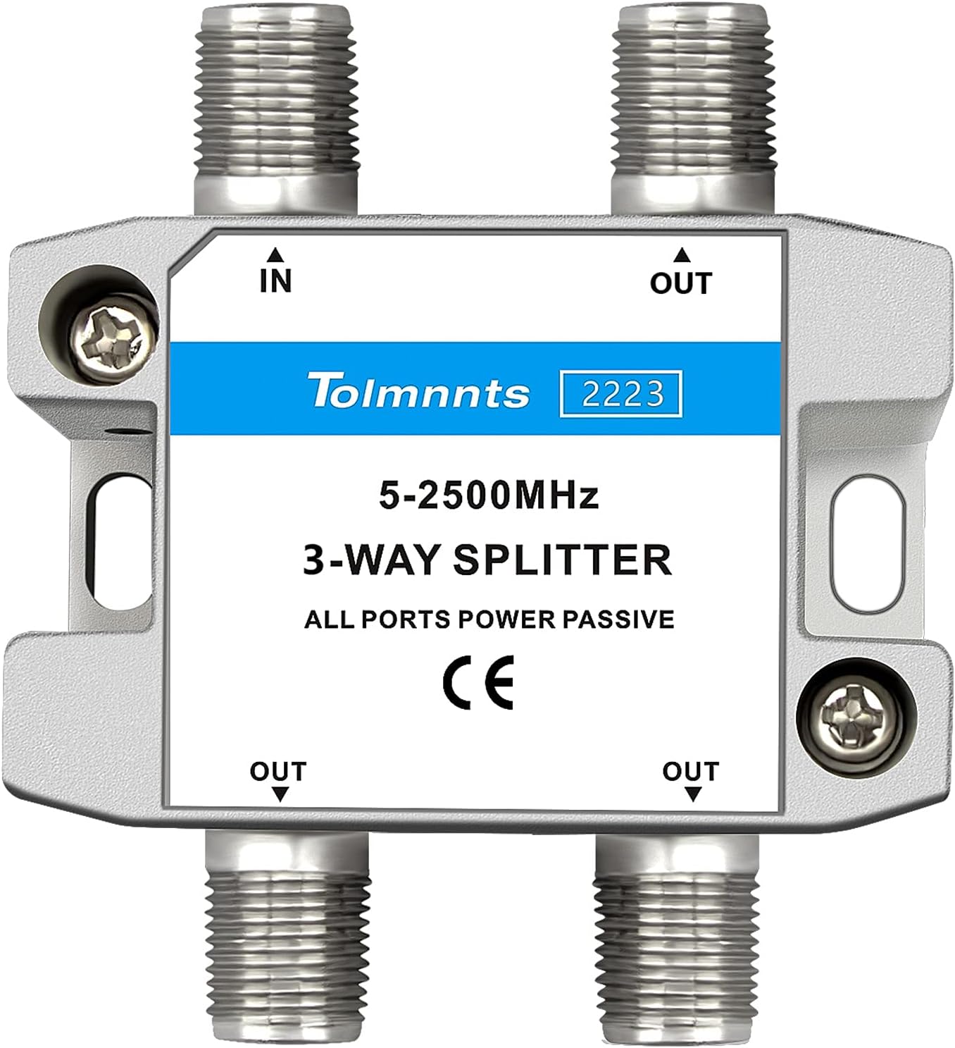 Coaxial Cable Splitter 5-2500MHz,Work with CATV, Satellite TV,Antenna System and MoCA Configurations (3way)