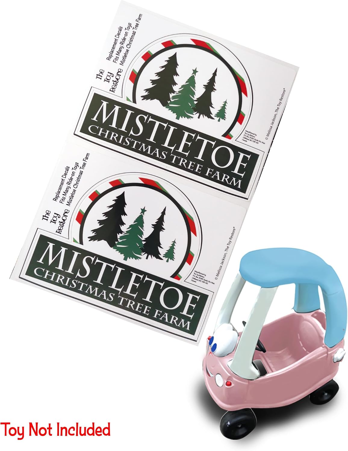 Toy Restore Stickers fits DIY Cars Trucks Christmas Tree Cozy Coupe Photoprop
